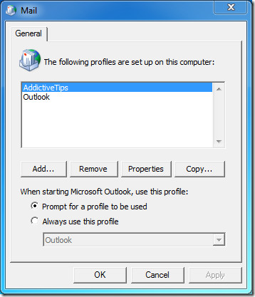 how to rebuild outlook profile